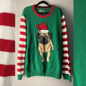 Offers! 🎄Ugly Christmas Sweater Pug Dog Santa Hat